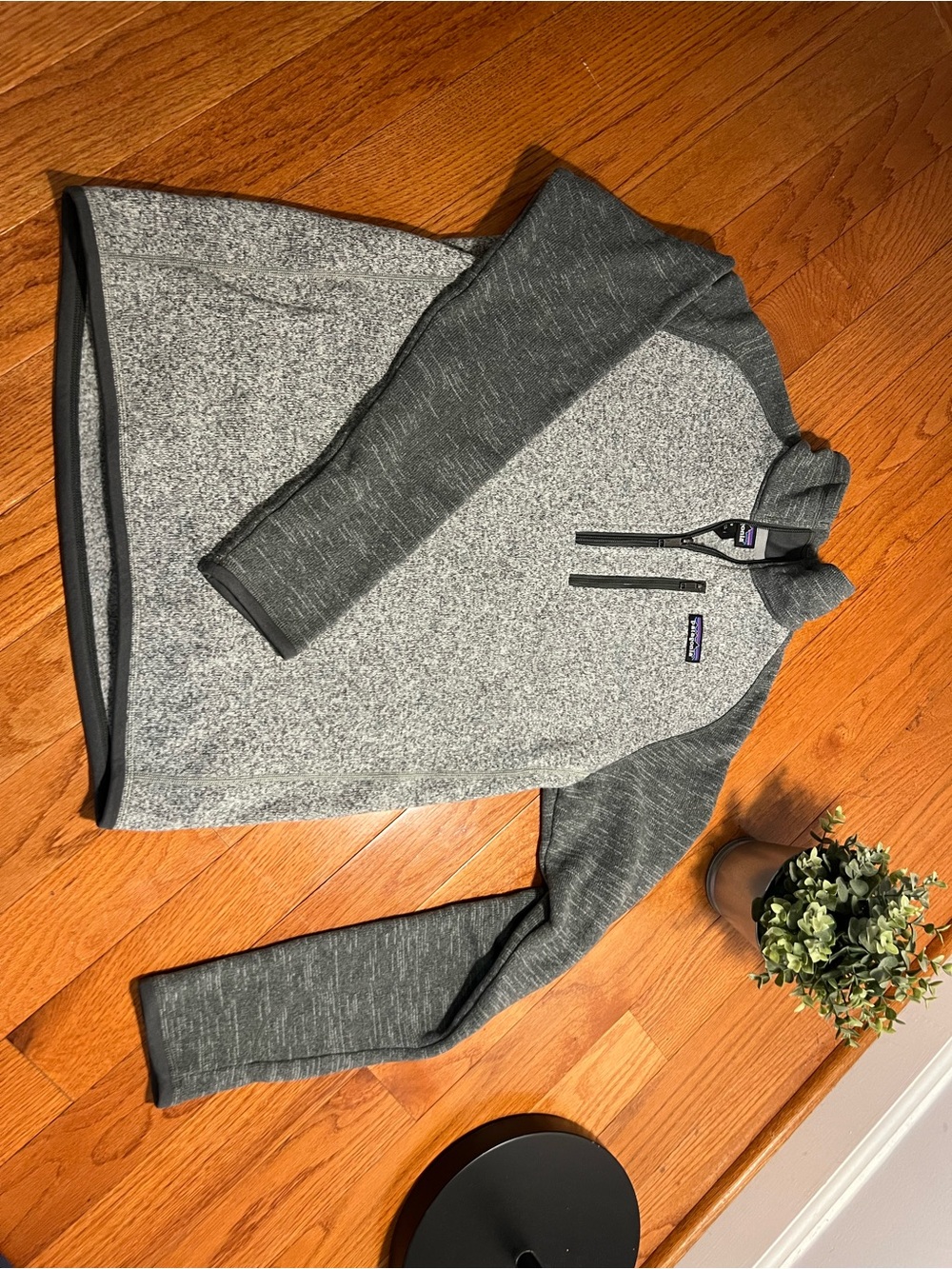 Patagonia Gray Two-Tone Quarter-Zip Fleece Pullover